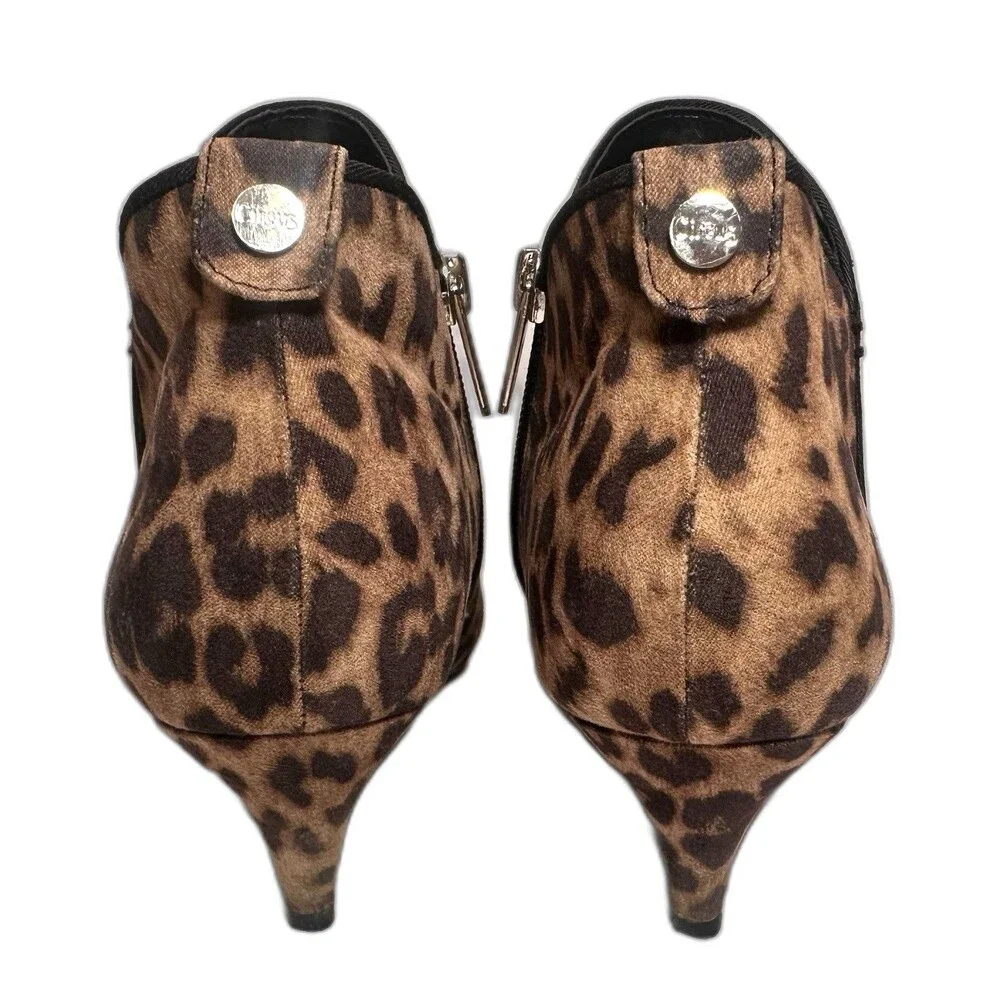 Circus by Sam Edelman Keri Leopard Print Pointed Toe Ankle Booties Women's 7M